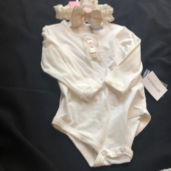Savana baby outfit skirt headband with onesie - Picture 8 of 9